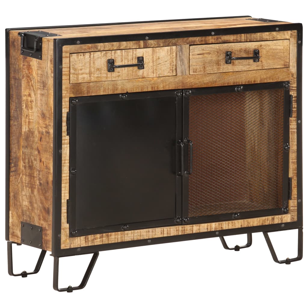 Aparador De Madera Maciza De Mango En Bruto 80x31x71 Cm_0