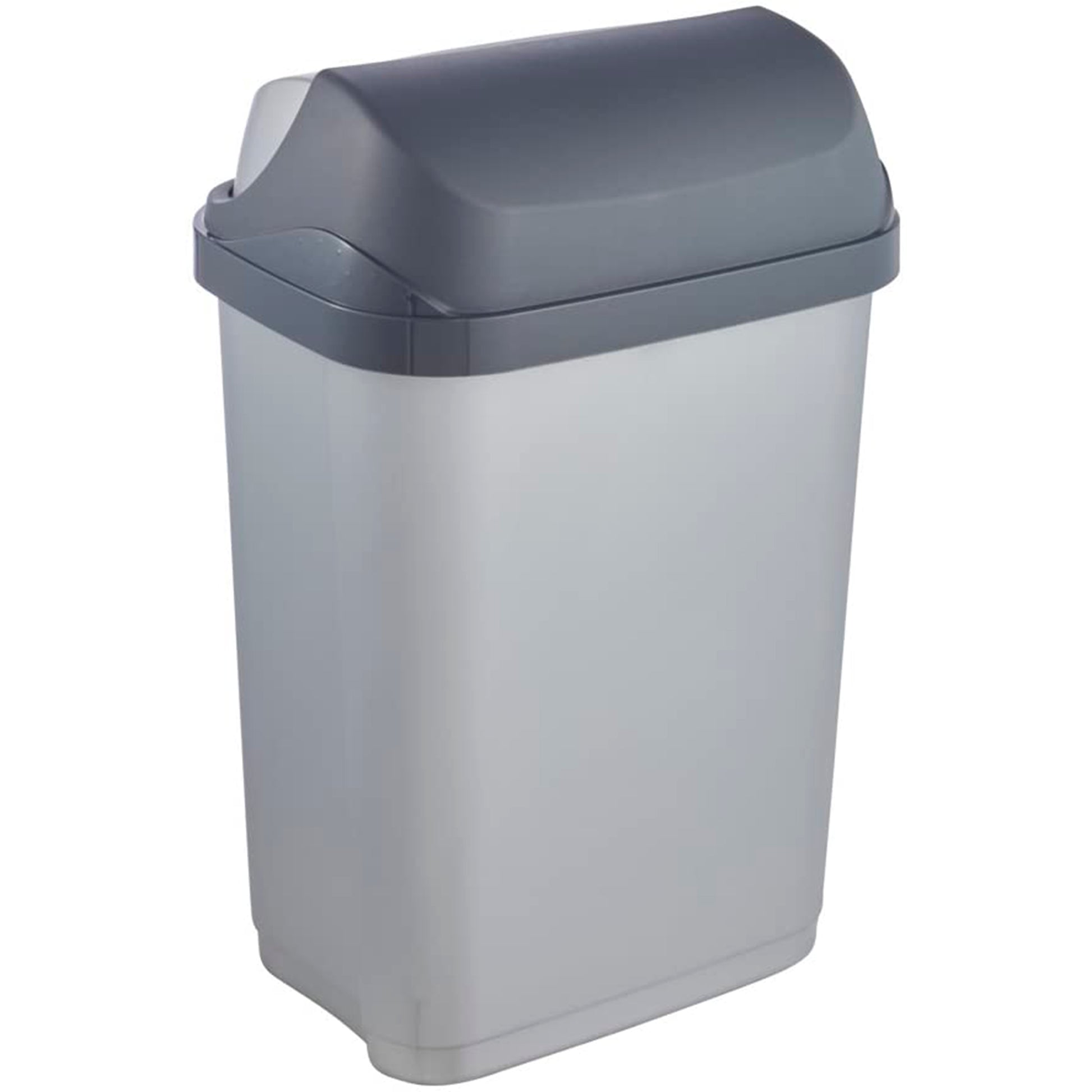 Cubo De Basura Con Tapa Deslizante, 10 L, Rasmus, Plateado_1