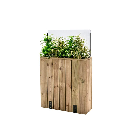 Jardinera Alta De Madera Con Cortavientos 40 Cm 75x24x80 Cm Hortalia_0