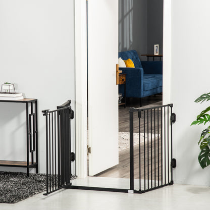 Pawhut Barrera De Seguridad Para Perros Plegable 202,5 Cm Con Auto Cierre Negro_3