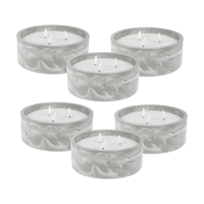 Well Home - Pack 6 Velas Led Redonda Gris Marmolado