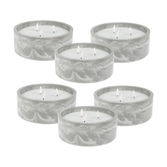 Well Home - Pack 6 Velas Led Redonda Gris Marmolado