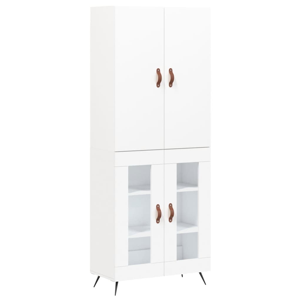 Aparador Alto Madera Contrachapada Blanco 69,5x34x180 Cm_1