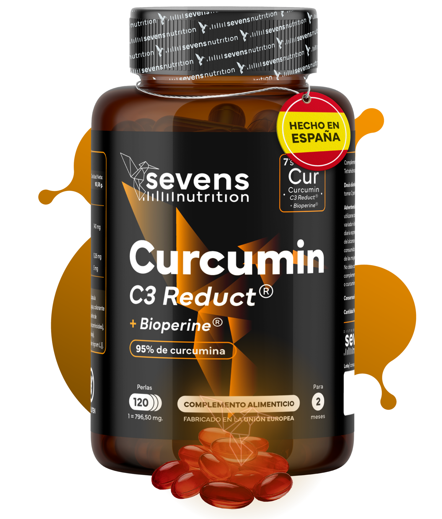 Cúrcuma + Piperina Sevens Nutrition. Alta Absorción y Bienestar General._0
