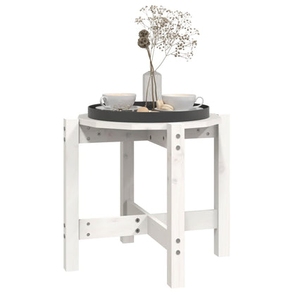 Mesa De Centro De Madera Maciza De Pino Blanco Ø52,5x45 Cm_2