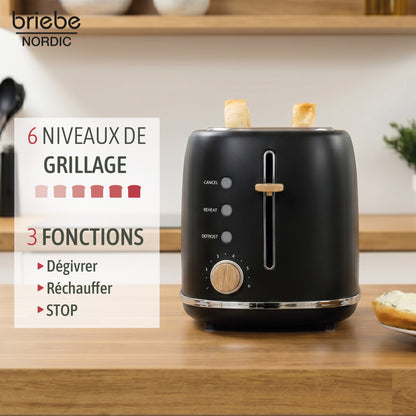 Briebe Nordic Set Cafetera Espresso 20 Bares, Tostadora Pan 2 Rebanadas, Hervidor Eléctrico Agua 1,7l, Skt1209blk, Negro_4
