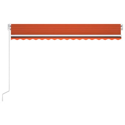 Toldo Retráctil Manual Con Led Naranja Y Marrón 450x300 Cm_2