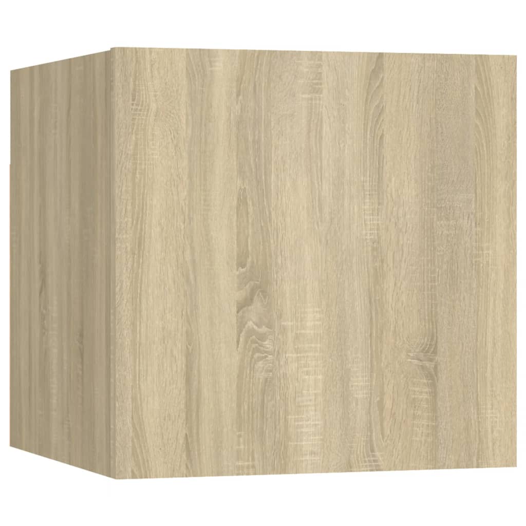 Mesita De Noche Madera De Ingeniería Roble Sonoma 30,5x30x30 Cm_0