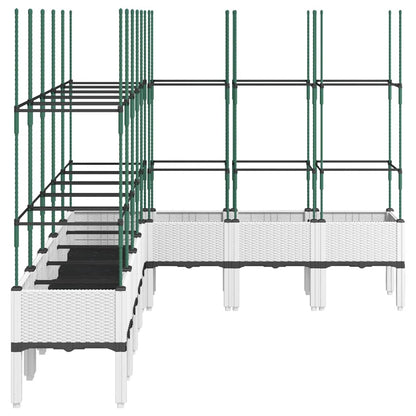 Jardinera Con Enrejado Pp Blanco 200x160x142,5 Cm_3