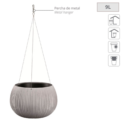 Prosperplast Beton Bowl Ws De Plástico Con Depósito En Color Cemento, 21,8 (alto) X 37 (ancho) X 37 (profundo) Cms_1