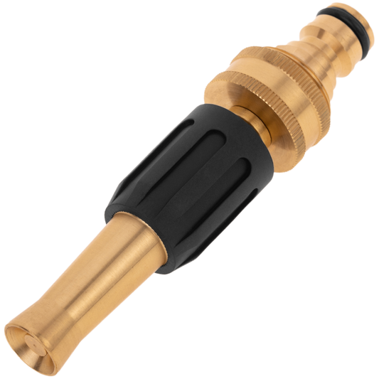 Lanza De Riego Regulable De Latón Zincado Con Grip De Caucho Y Rosca Hembra 3/4“ Para Manguera_0
