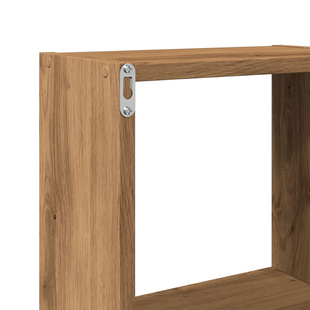 Armario De Pared Madera Ingeniería Roble Artesanal 78x18x71 Cm / Vetonek_3
