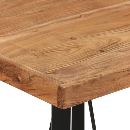 Mesa Alta De Hierro Y Madera Maciza De Acacia 55x55x107 Cm_3