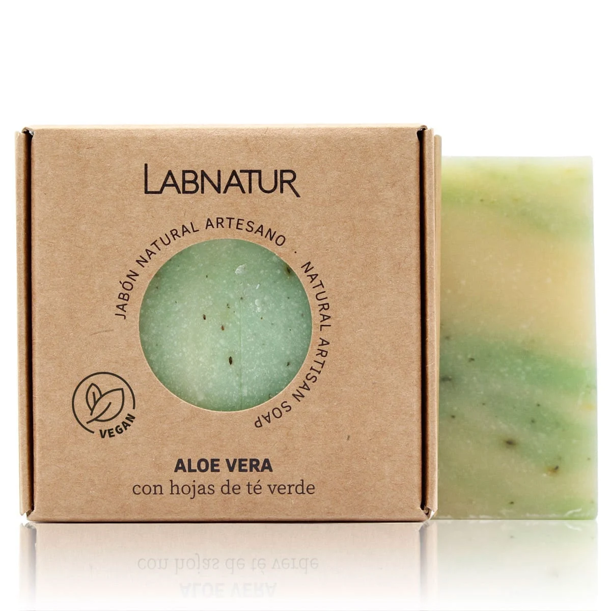 Jabón Natural Artesano de Aloe Vera Labnatur 100 g | Calma y Suaviza | Piel Sensible y Seca | Vegano_0