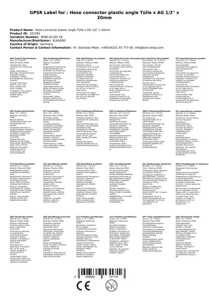 Conector De Manguera De Plástico Codo Espiga X Ag 1/2 X 20mm_1