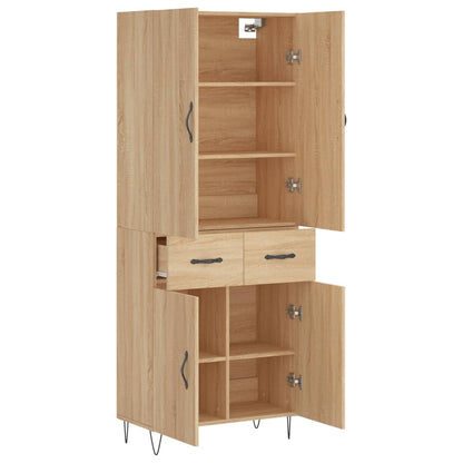Aparador Alto Madera Contrachapada Color Roble 69,5x34x180 Cm_3