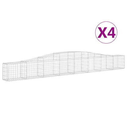 Cestas De Gaviones 4 Uds Forma De Arco Hierro 400x30x40/60 Cm_0
