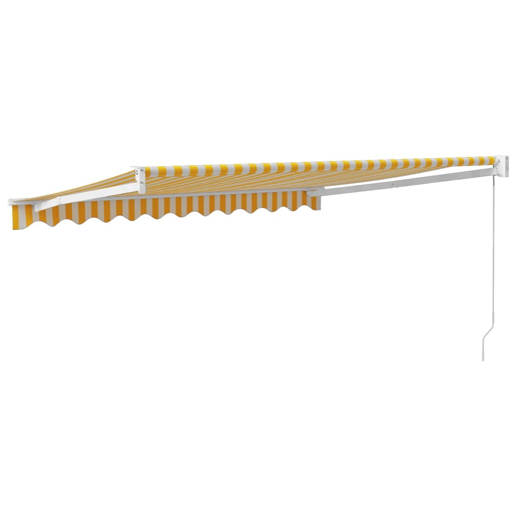 Toldo Retráctil Aluminio Y Tela Amarillo Y Blanco 3,5x2,5 M_4