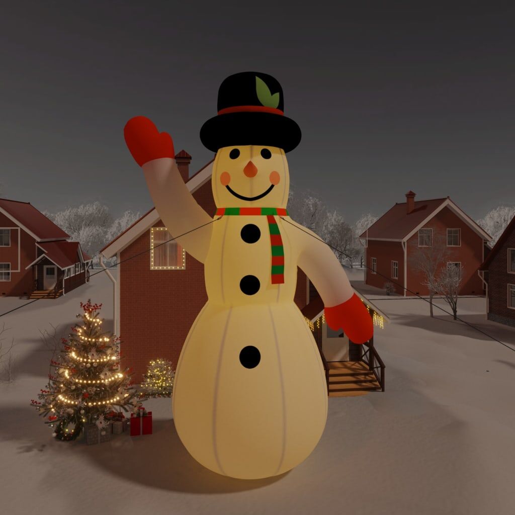 Vidaxl Muñeco De Nieve Inflable De Navidad Con Led 1000 Cm_1