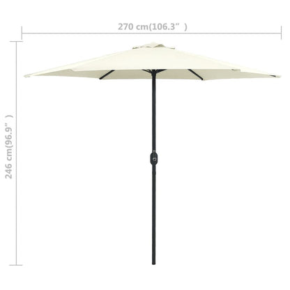 Vidaxl Sombrilla De Jardín Con Palo Aluminio Blanco Arena 270x246 Cm_2