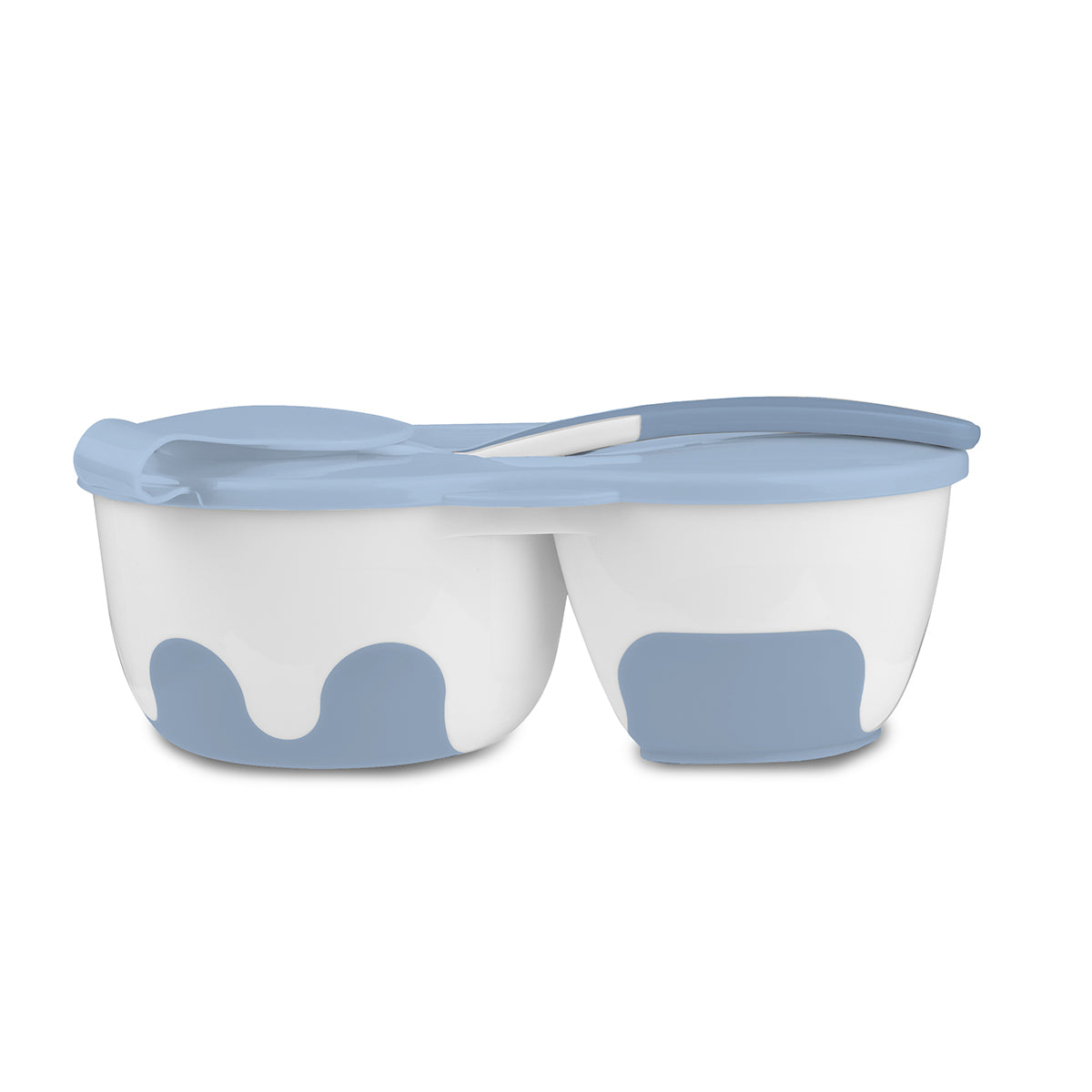 Doble Tupper Infantil 150+200 Ml Con Tapa Y Cuchara Blue_1