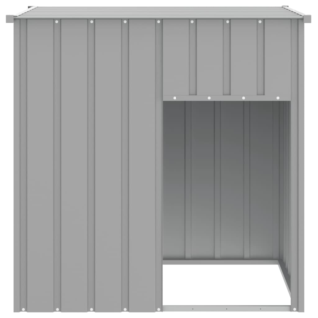 Caseta Para Perro Con Techo, Gris Claro, 110 X 103 X 109 Cm, Acero Galvanizado_2