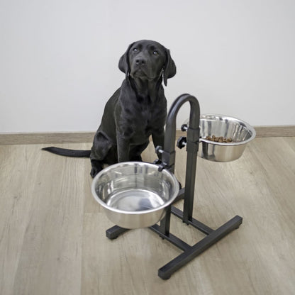 Kerbl Comederos Con Soporte Regulable Deluxe Negro 2x2,8 L 52 Cm_2