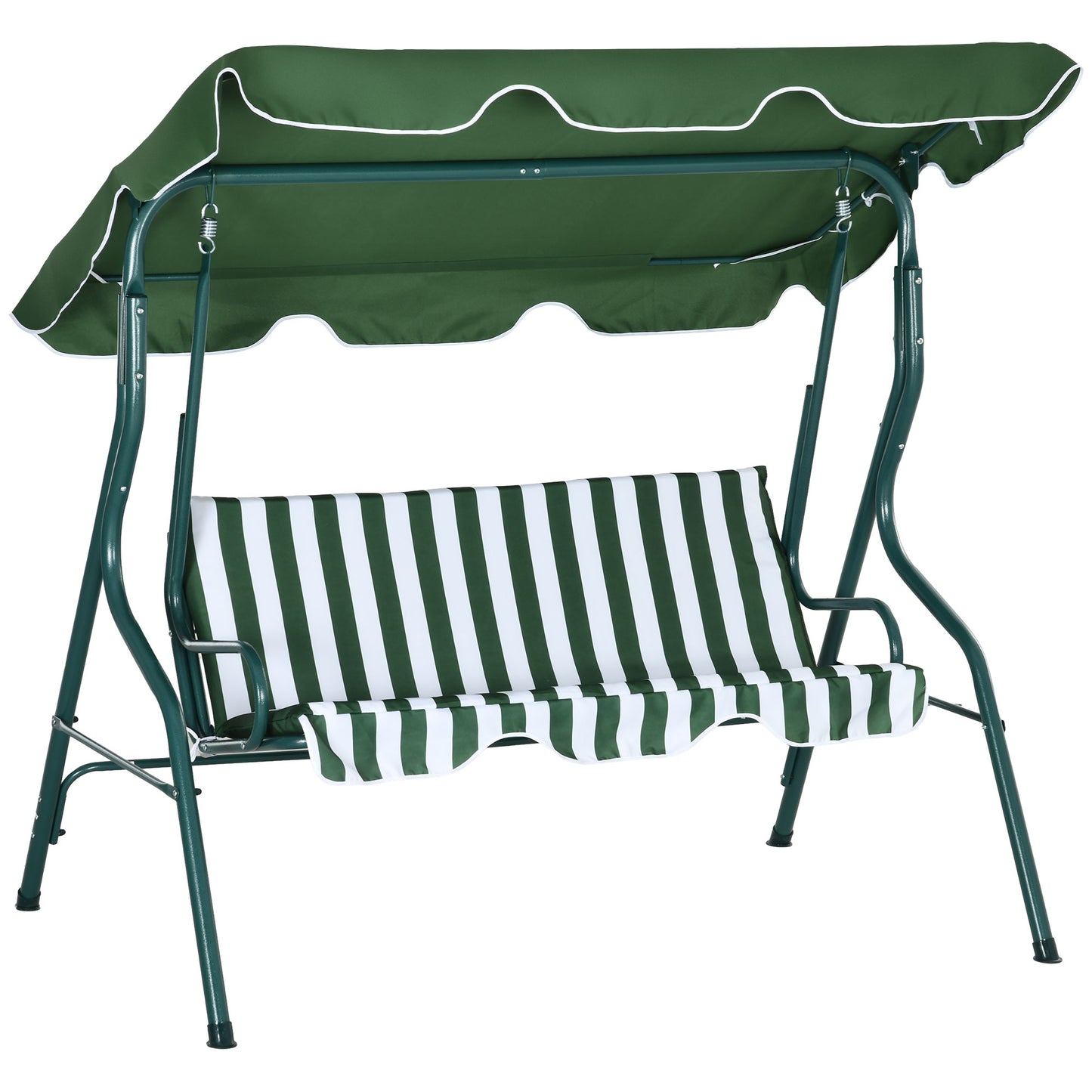 Outsunny Columpio De Jardín Con Toldo Ajustable En Ángulo 170x110x153 Cm Verde_0