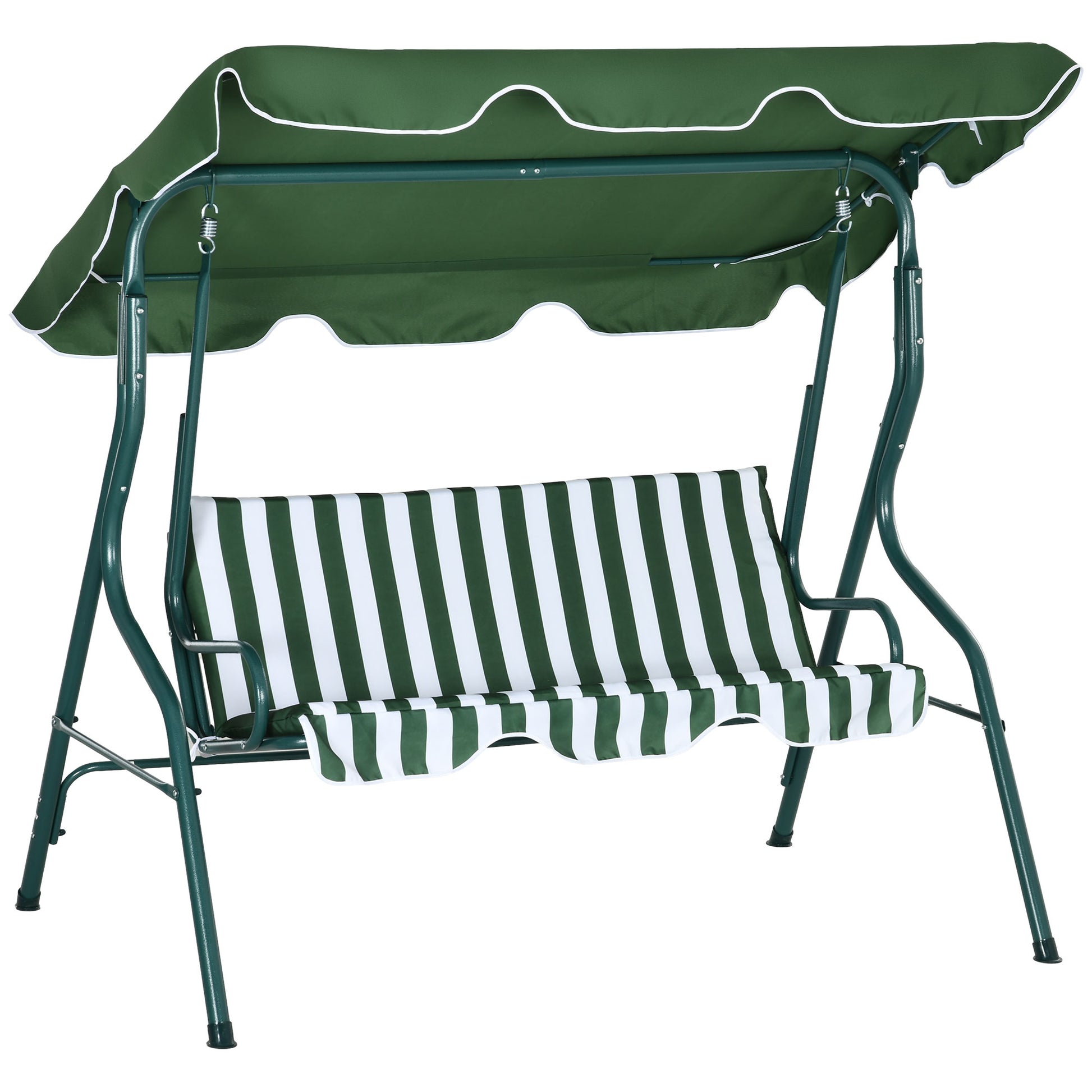 Outsunny Columpio De Jardín Con Toldo Ajustable En Ángulo 170x110x153 Cm Verde_0
