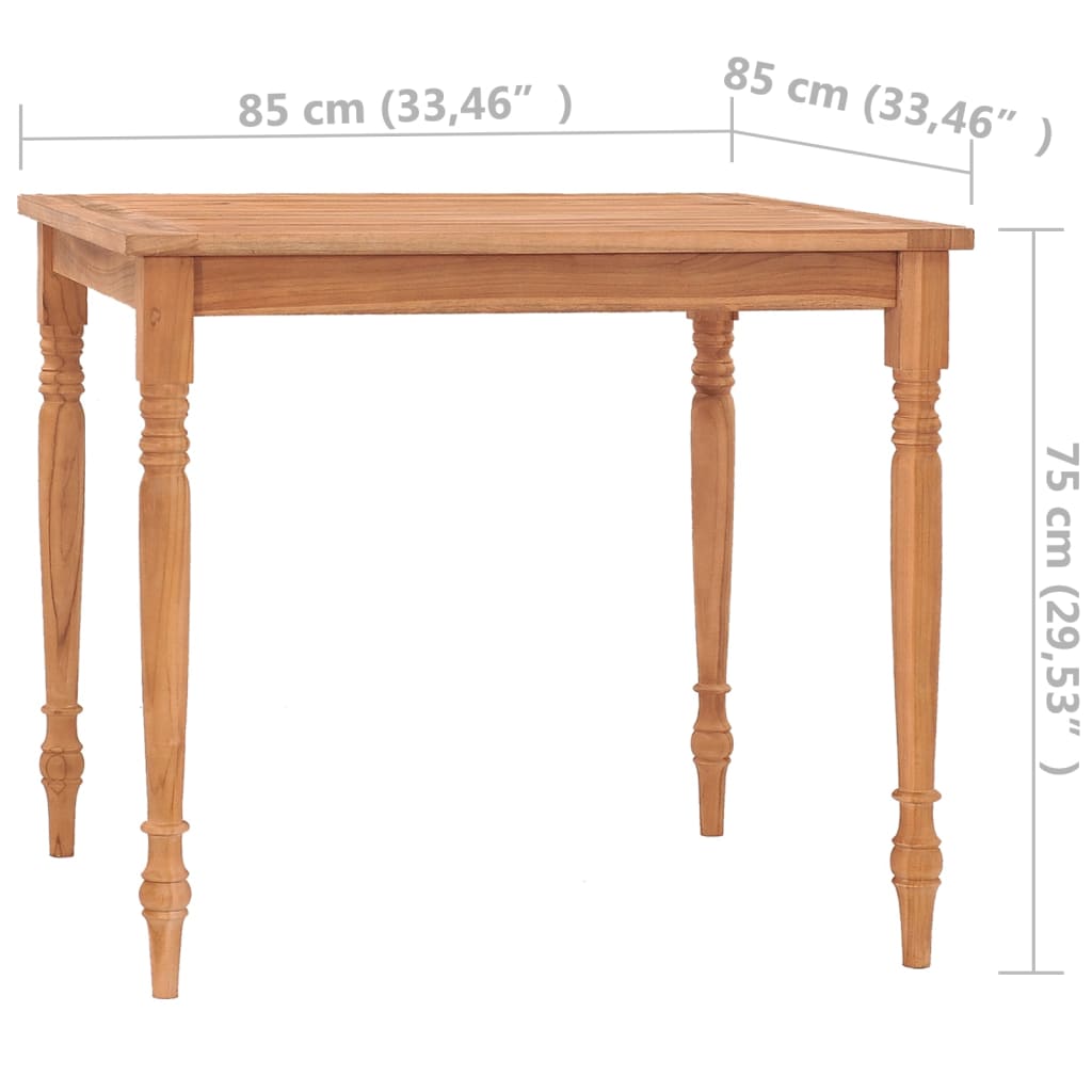 Mesa Batavia De Madera Maciza De Teca 85x85x75 Cm_4