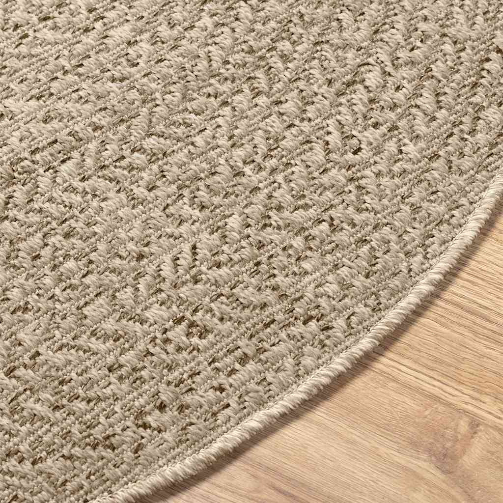 Vidaxl Alfombra Zizur Aspecto Yute Interior/exterior Beige Ø 200 Cm_4