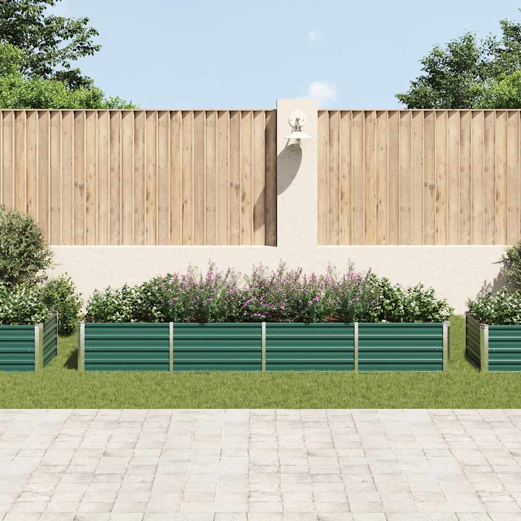Arriate De Jardín De Acero Galvanizado Verde 320x80x45 Cm_2