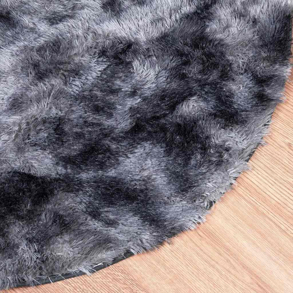 Vidaxl Alfombra De Pelo Largo Navarra Gris Oscuro 160x160 Cm Poliéster_3