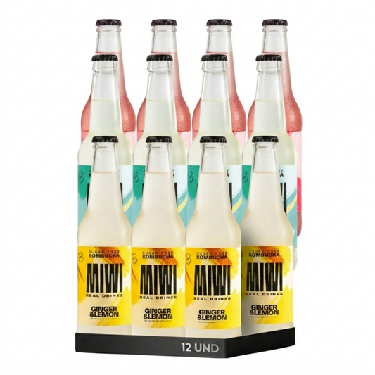 Kombucha Mix Box 0% Azucar Miwi 12 Botellas 33cl_0