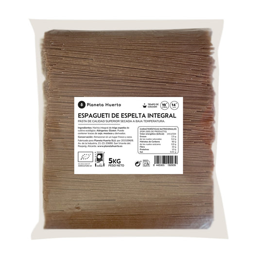 Espagueti de espelta integral ECO Planeta Huerto 5 Kg