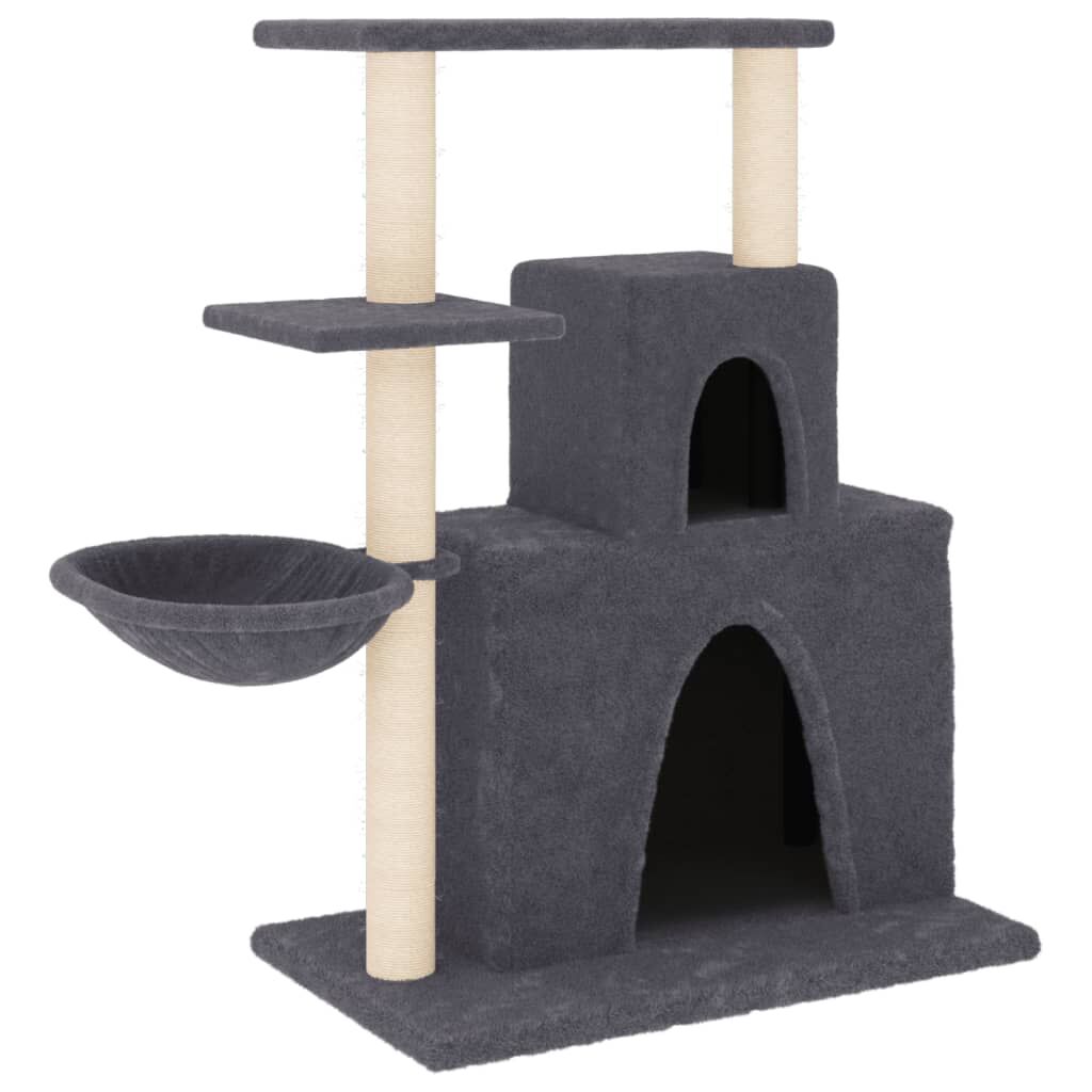 Vidaxl Rascador Para Gatos Con Postes De Sisal Gris Oscuro 83 Cm_0