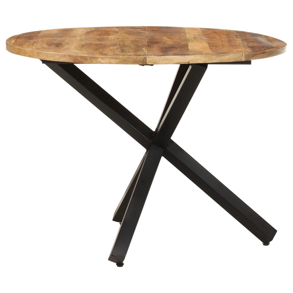 Mesa De Comedor Madera De Mango Rugosa Redonda 100x100x75 Cm_1
