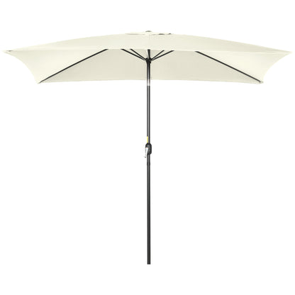 Outsunny Sombrilla De Terraza Exterior 200x300 Cm Con Ángulo Ajustable Crema_3