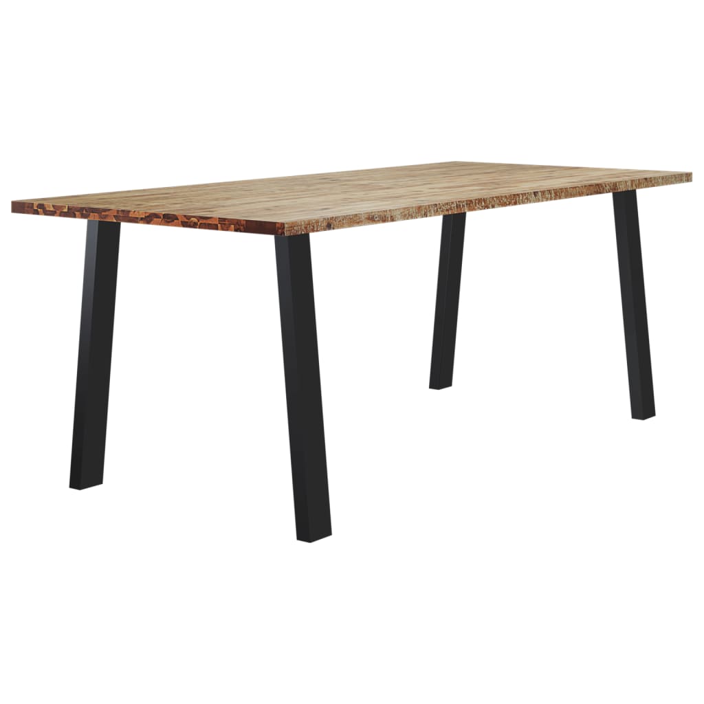 Mesa De Comedor Madera Maciza De Acacia 200x90x75 Cm_1