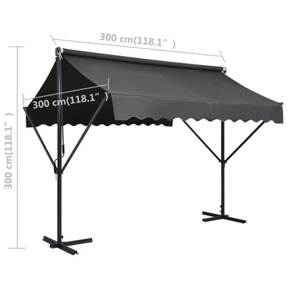 Vidaxl Toldo De Pie Independiente Gris Antracita 300x300 Cm_2