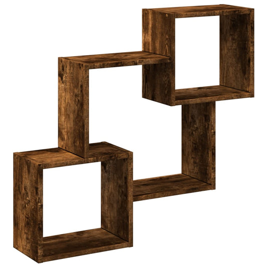 Armario De Pared Madera Ingeniería Roble Ahumado 78x18x71 Cm / Vetonek_0