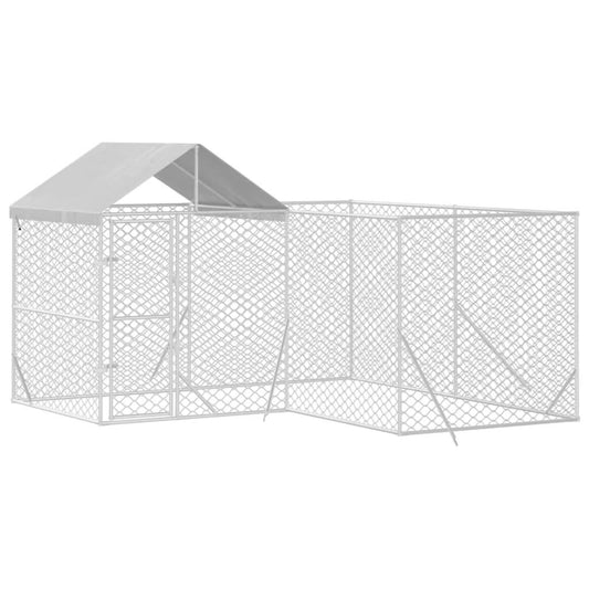 Vidaxl Perrera De Exterior Con Techo Acero Galvanizado Plata 4x4x2,5 M_0