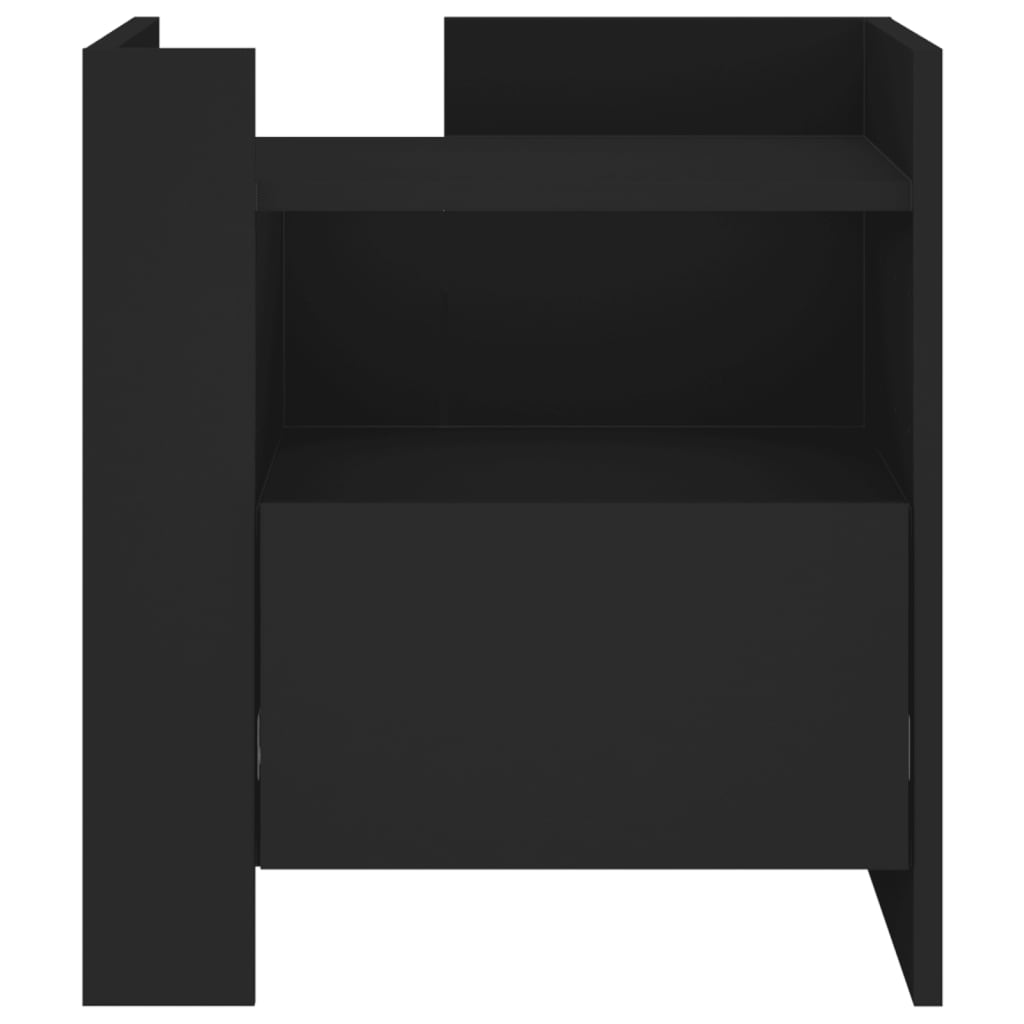 Mesita De Noche Madera De Ingeniería Negro 45x50x50 Cm_2