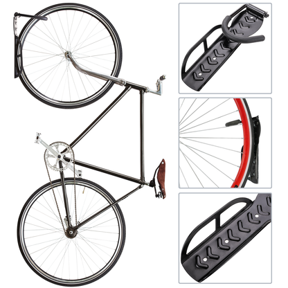 Soporte De Pared Con Gancho Ajustable Para Colgar Bicicleta Por La Rueda 2 Unidades_1