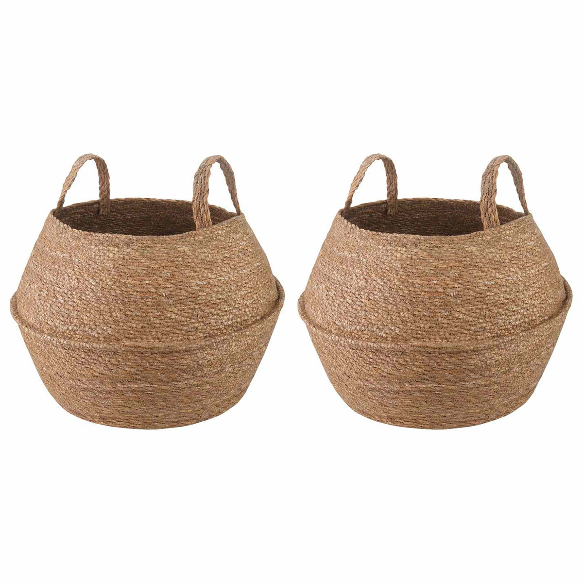 Maceta Con Asas 2 Uds. Natural Ø 32 X 32 Cm 100% Hierba Marina_0