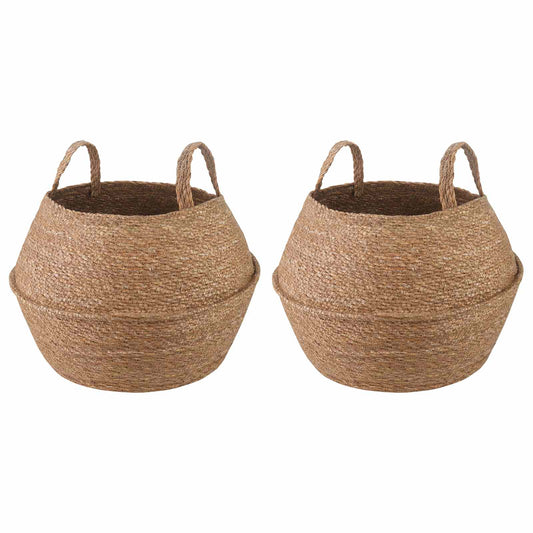 Maceta Con Asas 2 Uds. Natural Ø 32 X 32 Cm 100% Hierba Marina_0