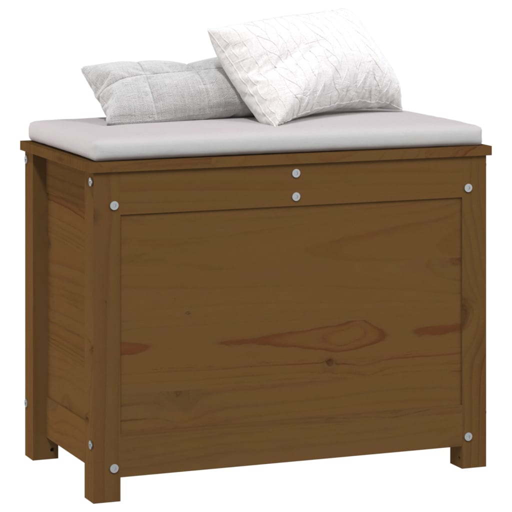 Caja De Almacenaje Madera Maciza Pino Marrón Miel 60x32x45,5 Cm_3