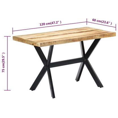 Mesa De Comedor Madera Maciza De Mango Rugosa 120x60x75 Cm_4