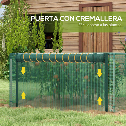 Outsunny Jaula De Cultivo Con Soportes De Acero Puerta 125x125x62,5 Cm Verde_5