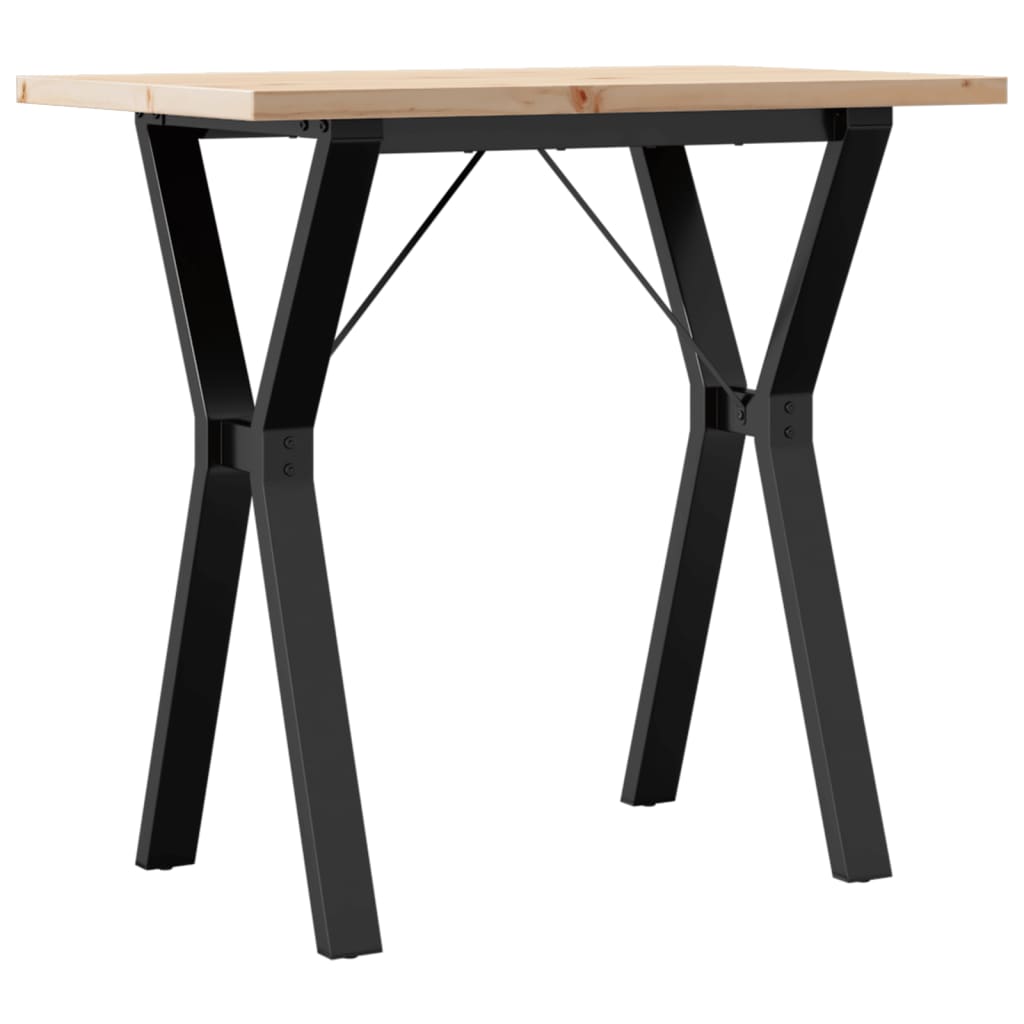 Mesa De Comedor Marco Y Madera Maciza Pino Y Acero 80x50x75,5cm_0